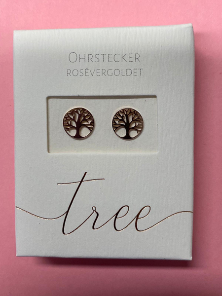 Ohrstecker "Baum des Lebens" Rosé vergoldet
